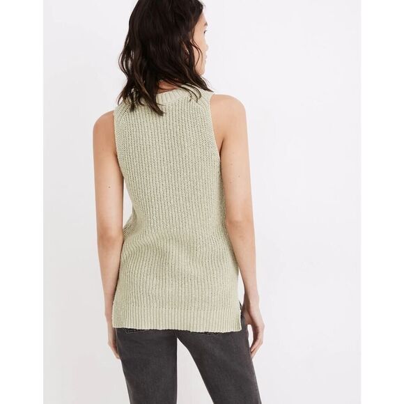 Madewell Shaker Sweater Tank Sunfaded Mint - Size: Small - Picture 3 of 8